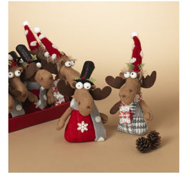 Holiday Plush Moose Ornaments     GR039980