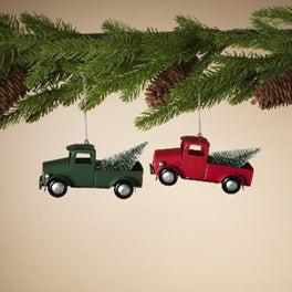 Metal Holiday Truck with Tree Ornament   GR047050