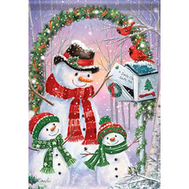 Happy Snowman Family Garden Flag                  CR6-50108