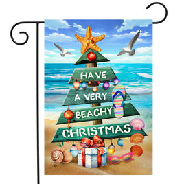 Beachy Christmas Tree Garden Flag   GF4-8787