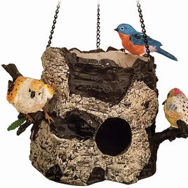 Birds on Tree Stump Resin Birdhouse    SP1710277