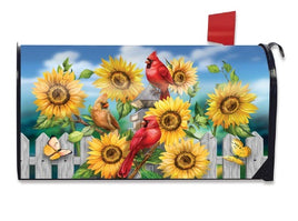 Cardinals & Sunflowers Mailbox Cover       MC6-9152  BO