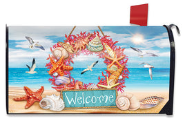 Coral Wreath Mailbox Cover       MC6-8856