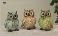 Resin Owl Figurines 3 1/2" H     GR034660