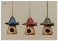 Glazed Mushroom Birdhouses 7"   GR102810