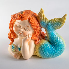 Redhead Relaxing Mermaid Figurine     H3125