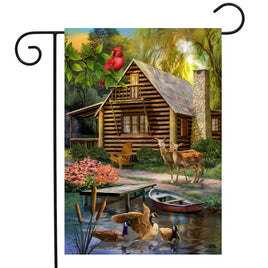 Lakeside Cabin Garden Flag   GF4-9124