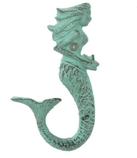 Cast Iron Green Mermaid Hook   CB0367514-G