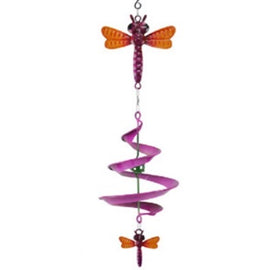 Corkscrew Hanging Spinner with Dragonfly   RCS1031355