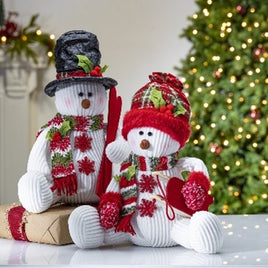 Holiday Soft Sitting Snowman w/ Hat & Scarf 12"   GR180650