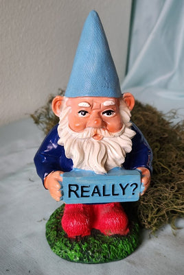 Gnome with "REALLY?" Sign     WB9907 - Special Purchase Gnomes