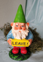 Gnome with "LEAVE" Sign   WB9908     - Special Purchase Gnomes