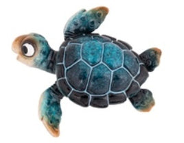 Cute Big-Eyed Blue Resin Turtle Figurine Magnet             WW-856-B