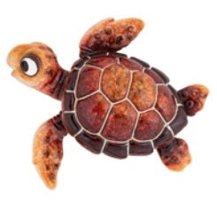 Cute Big-Eyed Orange Resin Turtle Figurine Magnet             WW-856-O