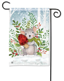 Winter Mouse Garden Flag      DD-30337