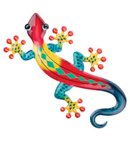 red green gecko metal wall decor 18"  ra1212907