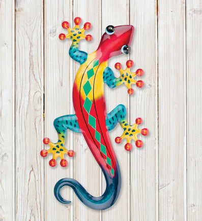 red green gecko metal wall decor 18"  ra1212907